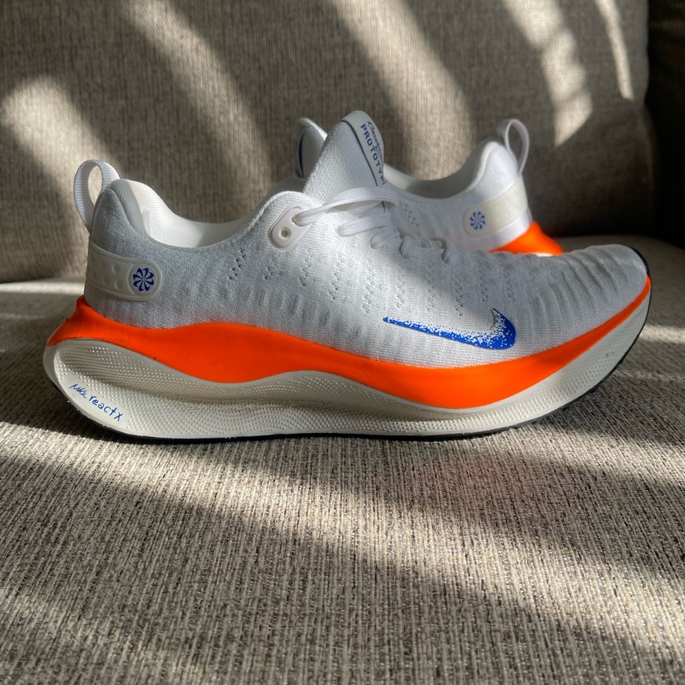 Nike White and Orange Athletic Sneakers